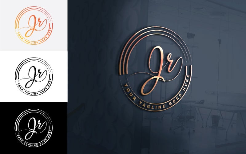 Nuovo design del logo JR per la fotografia per l'identità del tuo marchio di studio