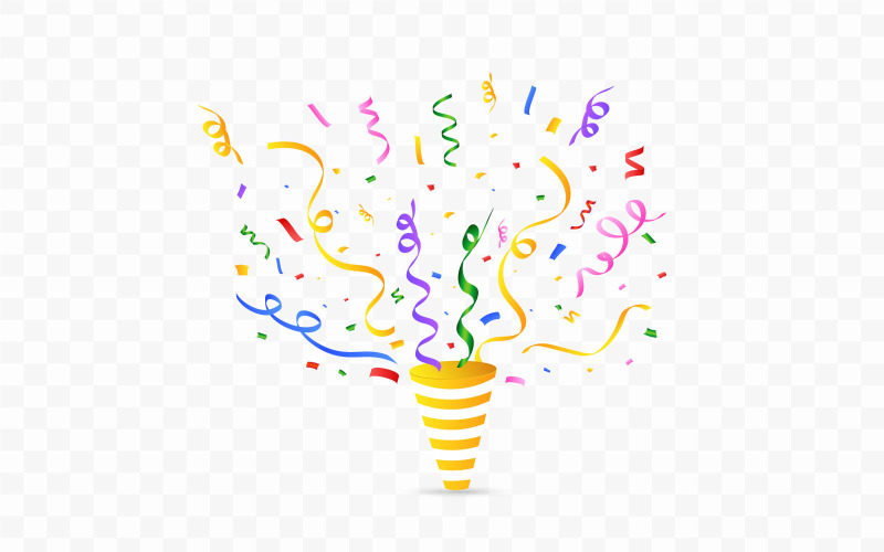 Coriandoli e nastro vettore di esplosione