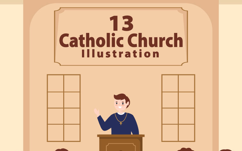 13 Illustration de l'église catholique de la cathédrale