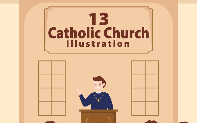 13 katedrális katolikus templom illusztráció