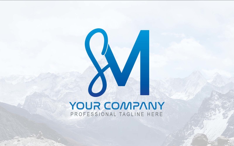 Neues professionelles SM Letter Logo Design-Markenidentität