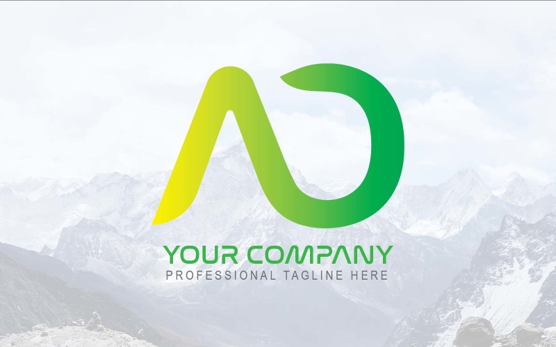 Professional AO Letter Logo Design-Identità del marchio