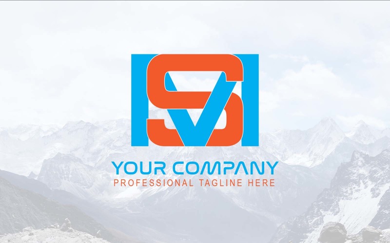 Professional SM Letter Logo Design-Identità del marchio