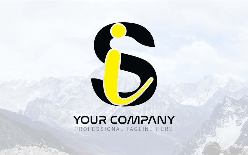 Professioneel SI Letter Logo Design-Merkidentiteit