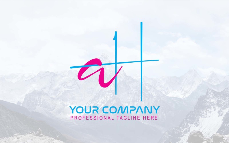 Professionelles AH Letter Logo Design-Markenidentität