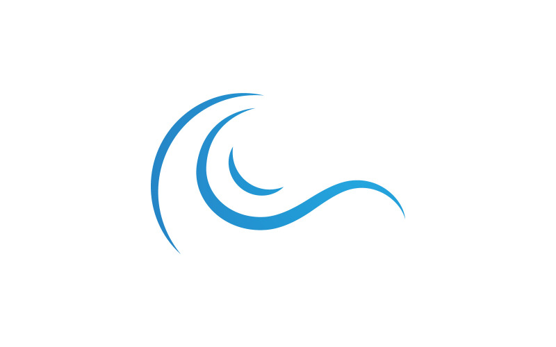 Синя вода хвиля логотип векторної icon illustration2