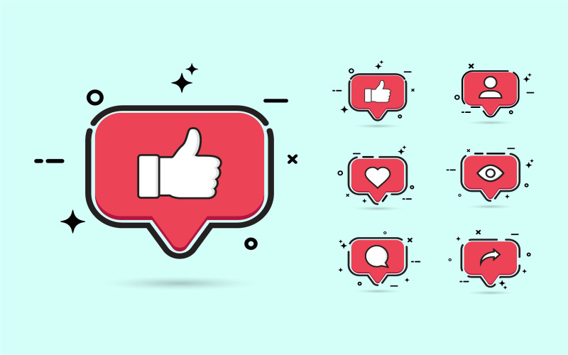 Sociala medier knappsats platt design