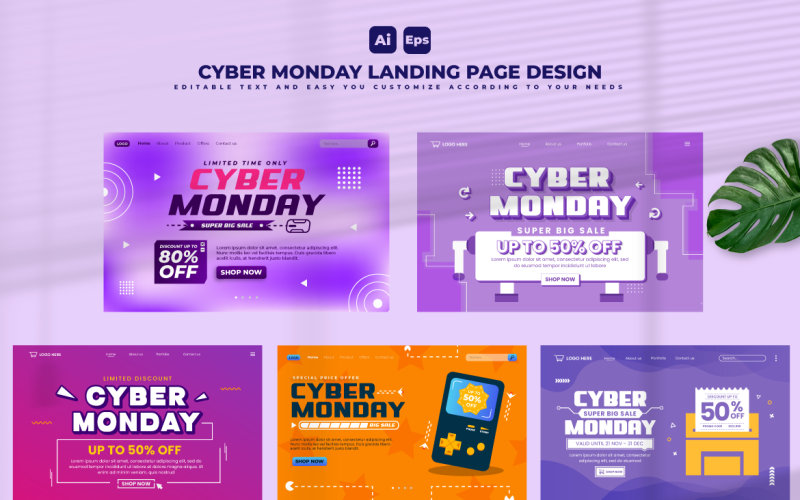 Дизайн целевой страницы Cyber Monday V3