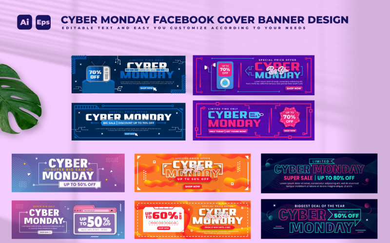 Modèle de conception de bannière Cyber Monday V2
