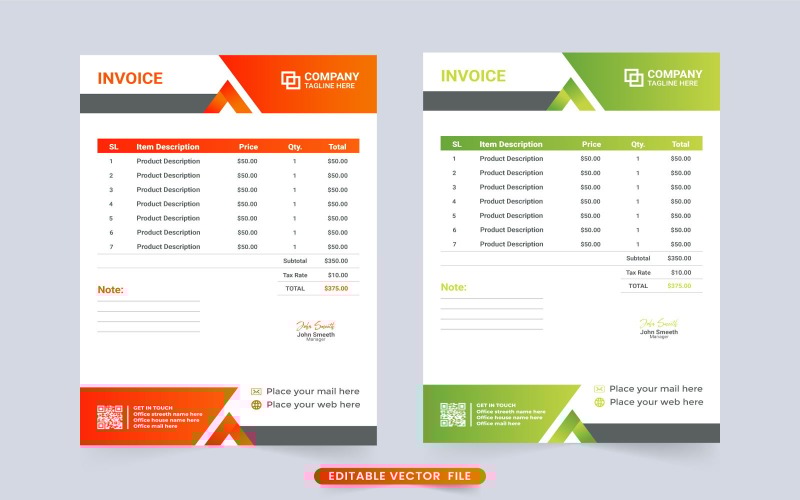 Zakelijke factuur sjabloon ontwerp Vector