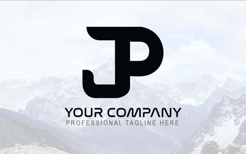 Design de logotipo de carta JP profissional - identidade da marca