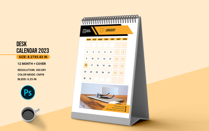 Desk Calendar 2023 Template 294596 TemplateMonster