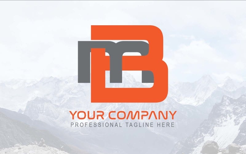 Diseño de logotipo de letra MB profesional-Identidad de marca