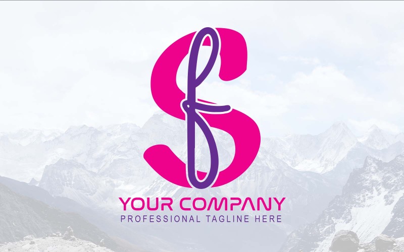Ny professionell SF Letter Logo Design-varumärkesidentitet