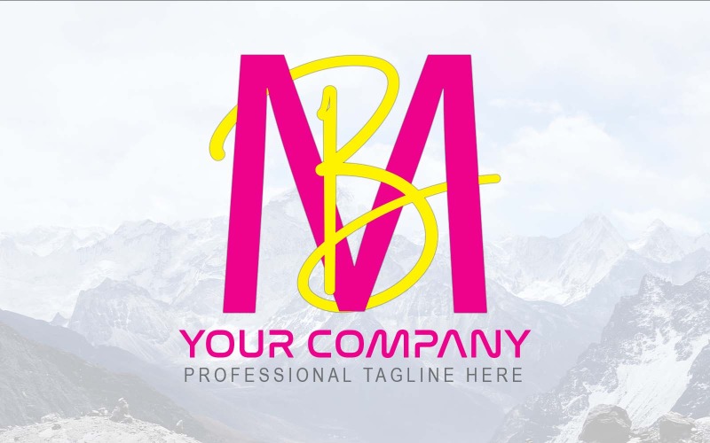 Professional MB Letter Logo Design-Identità del marchio