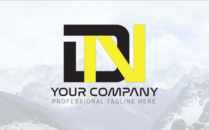 Professionele DN Letter Logo Design-merkidentiteit