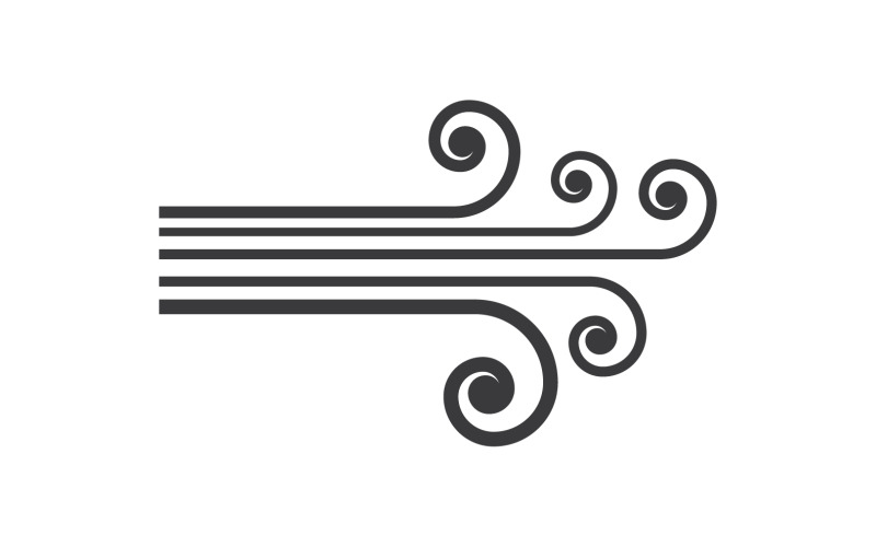 Plantilla de ilustración de diseño de vectores de viento V5