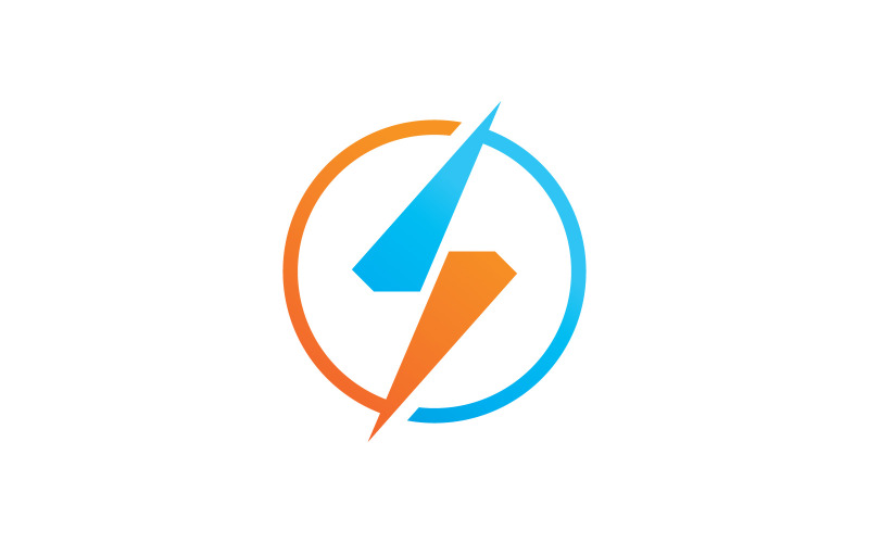 Błyskawica Flash logo Szablon wektor ikona V5