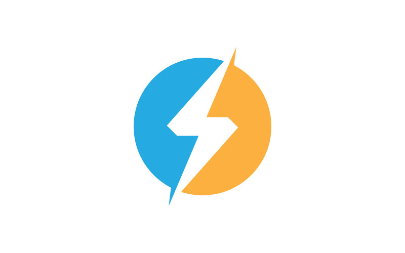 Błyskawica Flash logo Szablon wektor ikona V6
