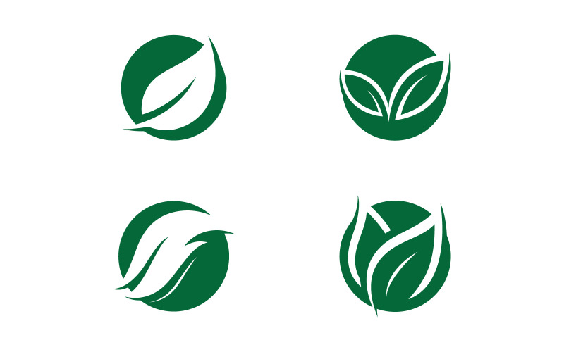 Grönt blad logotyp ekologi natur vektor ikon V10