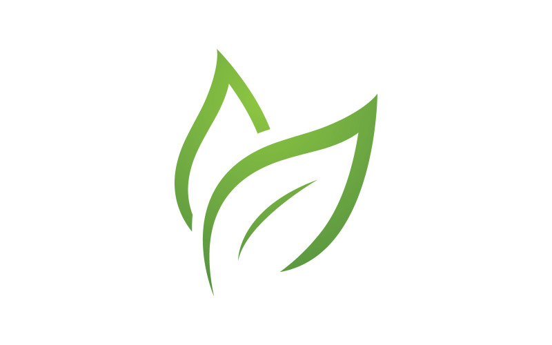 Grönt blad logotyp ekologi natur vektor ikon V4