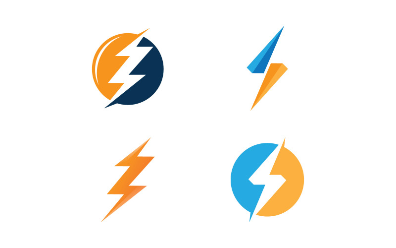Icône de vecteur de modèle de logo Flash éclair V16a