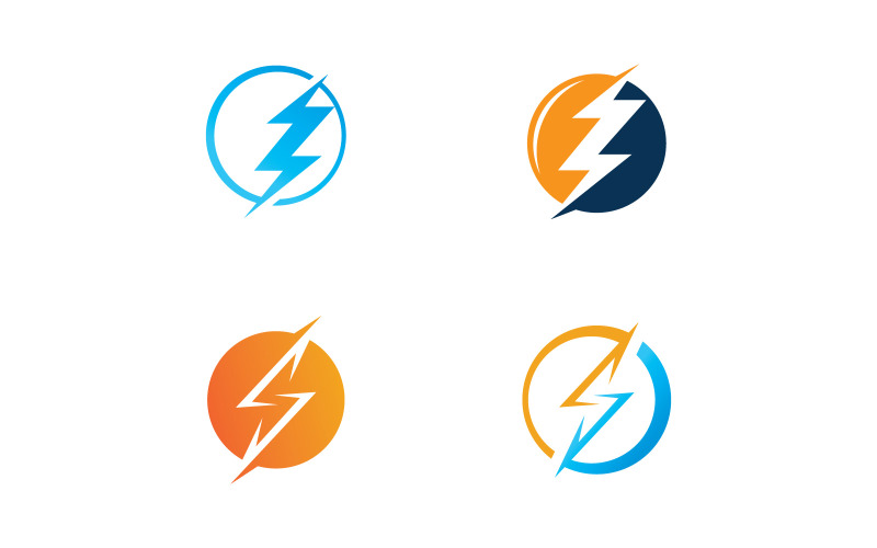 Icône de vecteur de modèle de logo Flash éclair V19