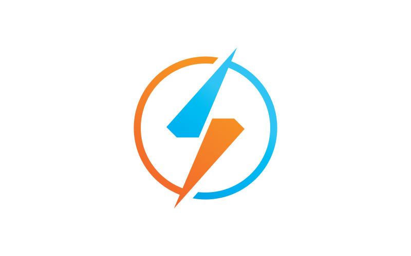 Icono de vector de plantilla de logotipo Lightning Flash V5