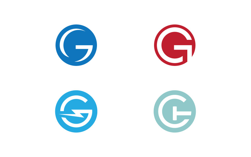 initialer G logotyp ikon Vector designmall V18