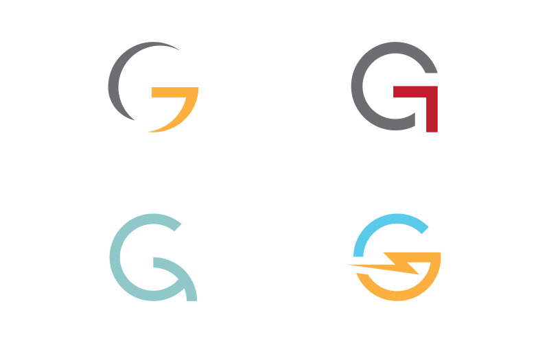 initialer G logotyp ikon Vector designmall V22