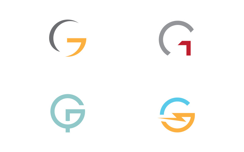initialer G logotyp ikon Vector designmall V24