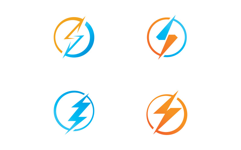 Logo Lightning Flash Icona vettore modello V15