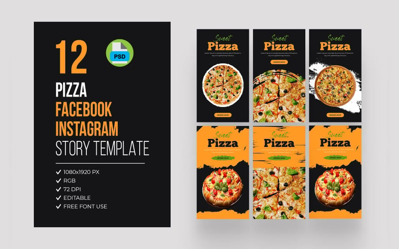 披萨食品 Facebook Instagram 故事包