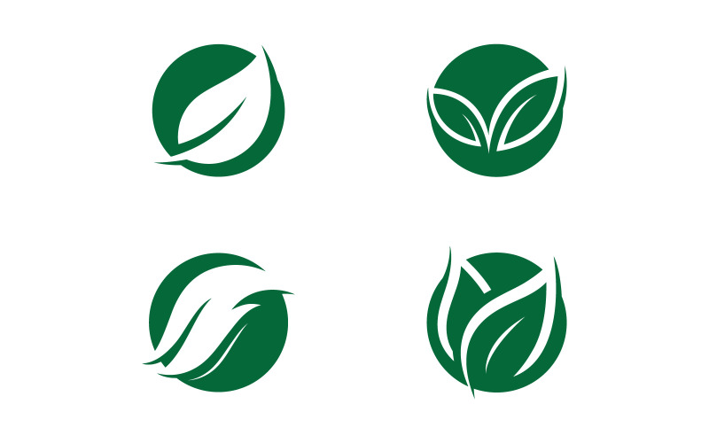 Зеленый лист логотип экология природа вектор значок V10