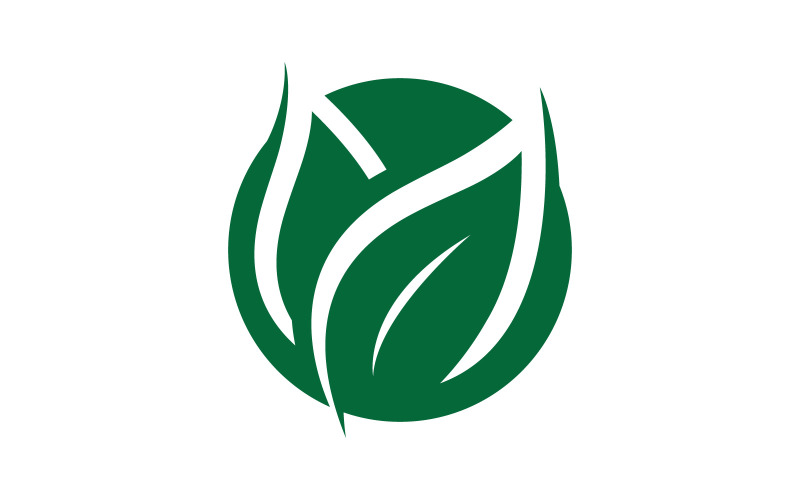 Зеленый лист логотип экология природа вектор значок V7