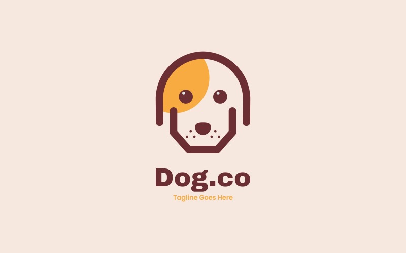 Kutya egyszerű kabalája logó sablon