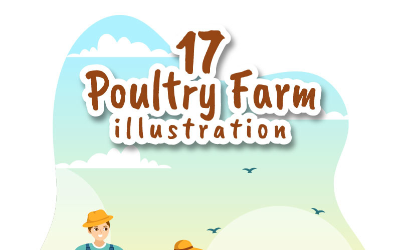 17 Design Illustration för fjäderfäfarm