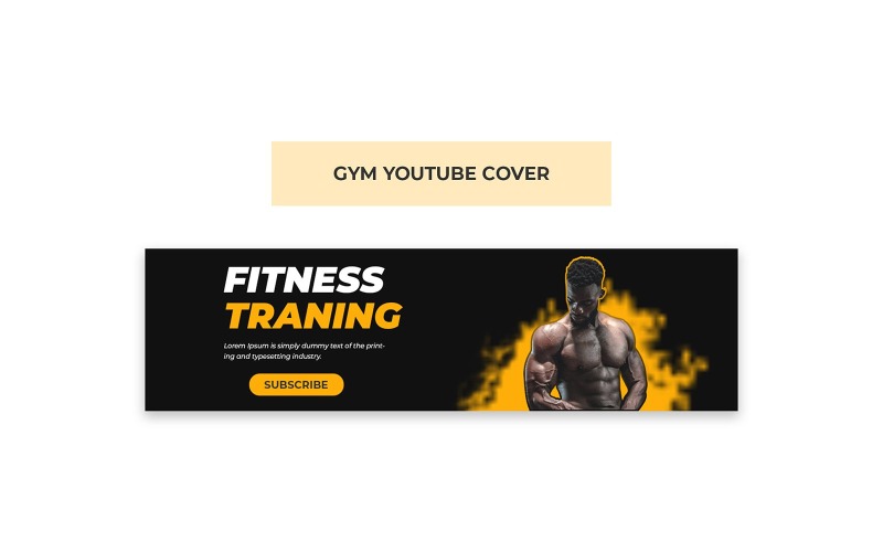 Fitness Spor Salonu YouTube Kapak Fotoğrafı Şablonu