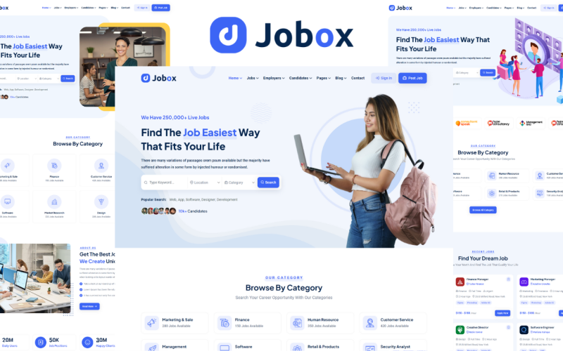Jobox – šablona pracovních míst a náboru HTML5