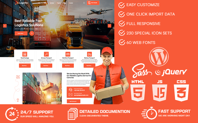 Logista - Tema WordPress de Transporte e Logística