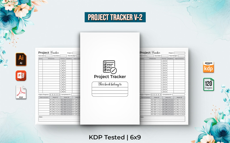 Redigerbar projektplanerare 2023 - KDP Interior V-2