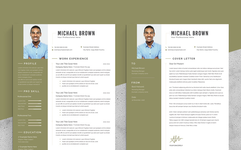 Simple Resume Template with Sidebar #294900 TemplateMonster
