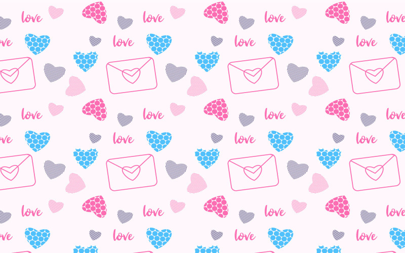 Vecteur de décoration de motif sans fin d'amour