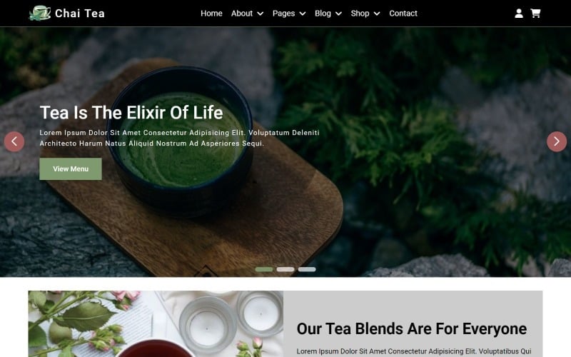 Čaj Čaj – Šablona webu HTML5 Tea Shop