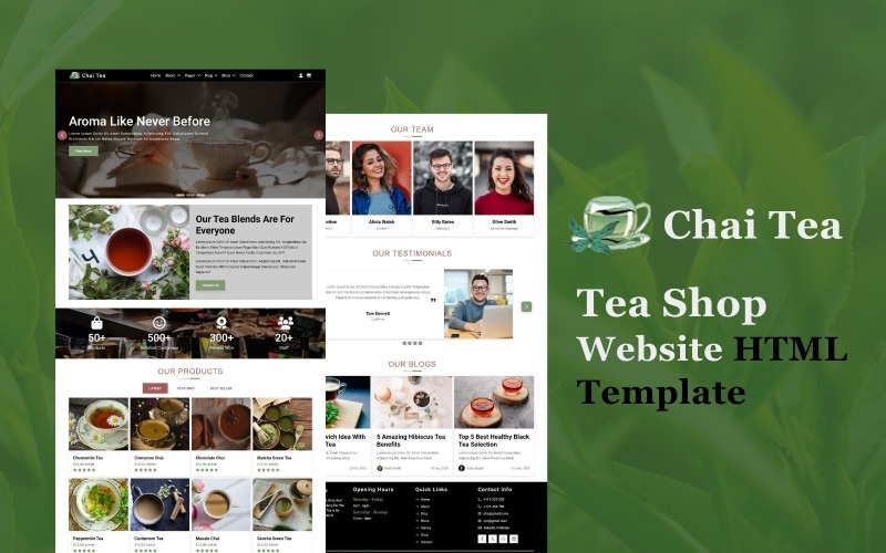 Chai Tea - Theewinkel HTML5-websitesjabloon