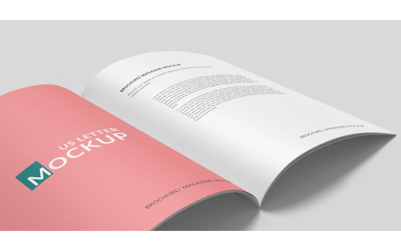 Closeup US Letter Size Brochure Mockup