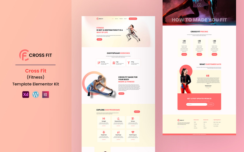 Cross Fit - Kit di modelli Elementor pronto per l'uso in palestra