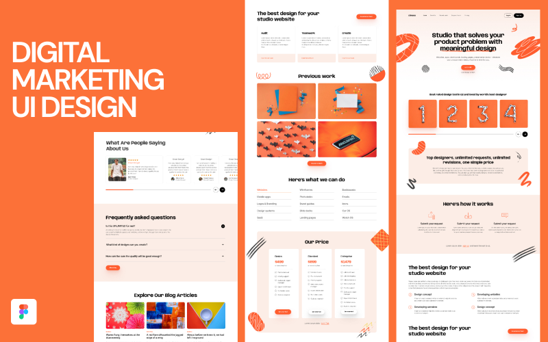 Diseño de interfaz de usuario de marketing digital