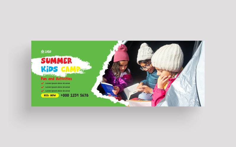Kids Camp Facebook Cover Photo Web Banner