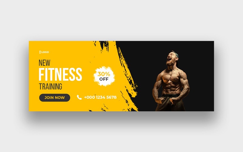 Modern Gym Fitness Web Banner Facebook Cover Photo